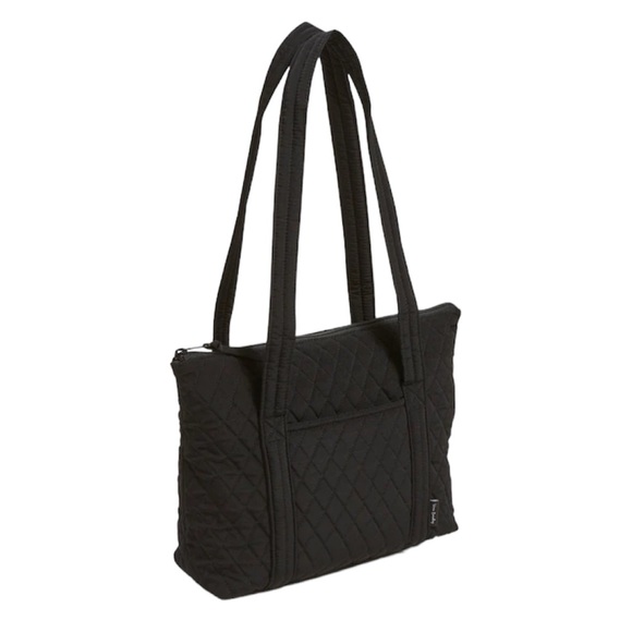 Vera Bradley Basics Little Tote in Microfiber Black NWT - Picture 1 of 9